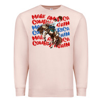 Pale Pink make america cowboy again Premium Sweatshirt - MaliasSmallBusiness