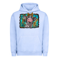 Pigment Grape Ice baby pig with leopard background Urban Hoodie - BarkalooDesign