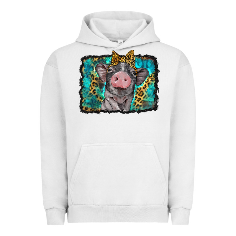 Baby Pig With Leopard Background Urban Hoodie by BarkalooDesign | Teevron