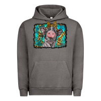 Pigment Tornado baby pig with leopard background Urban Hoodie - BarkalooDesign