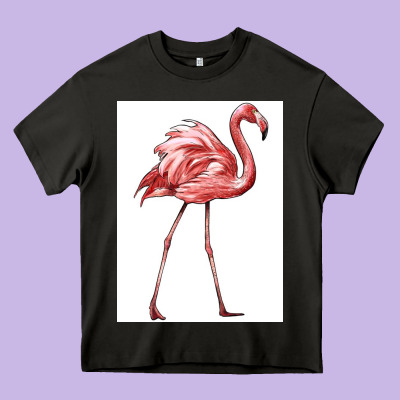 Pink Flamingo Heavy Core Tee Designed By Lillyallendesigns