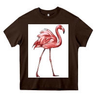 Chocolate Brown Pink Flamingo Heavy Core Tee - LillyAllenDesigns