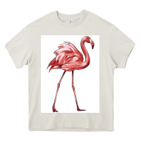 Cream Pink Flamingo Heavy Core Tee - LillyAllenDesigns