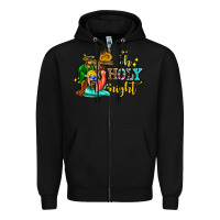 Black oh holy night with sunflower and cross Zipper Hoodie - AdoDesignShop