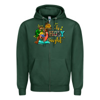 Sports Green oh holy night with sunflower and cross Zipper Hoodie - AdoDesignShop