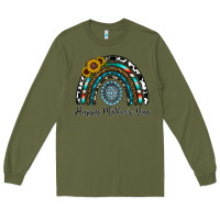 Army Green happy mother's day rainbow Long Sleeve Tee - CowhideDigitalArt