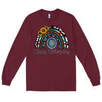 Burgundy happy mother's day rainbow Long Sleeve Tee - CowhideDigitalArt