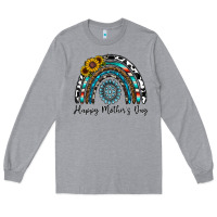 Heather Grey happy mother's day rainbow Long Sleeve Tee - CowhideDigitalArt