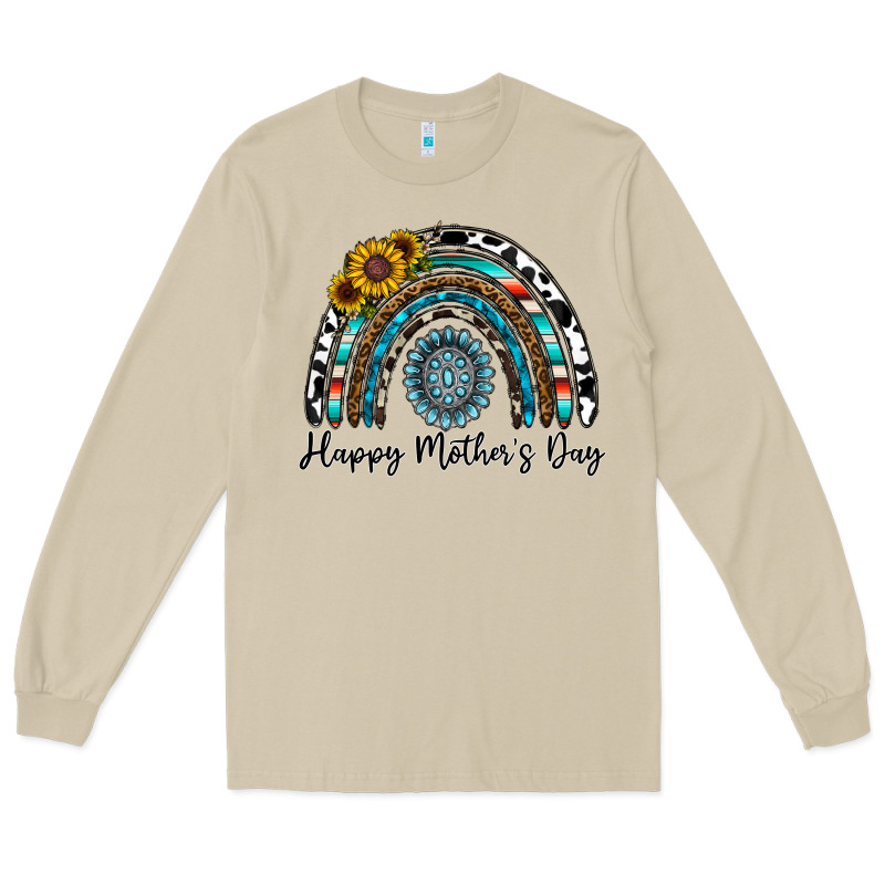Happy Mother's Day Rainbow Long Sleeve Tee by CowhideDigitalArt | Teevron