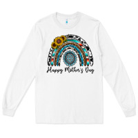 White happy mother's day rainbow Long Sleeve Tee - CowhideDigitalArt