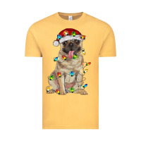 Pug With Christmas Lights Vintage Tee | Teevron