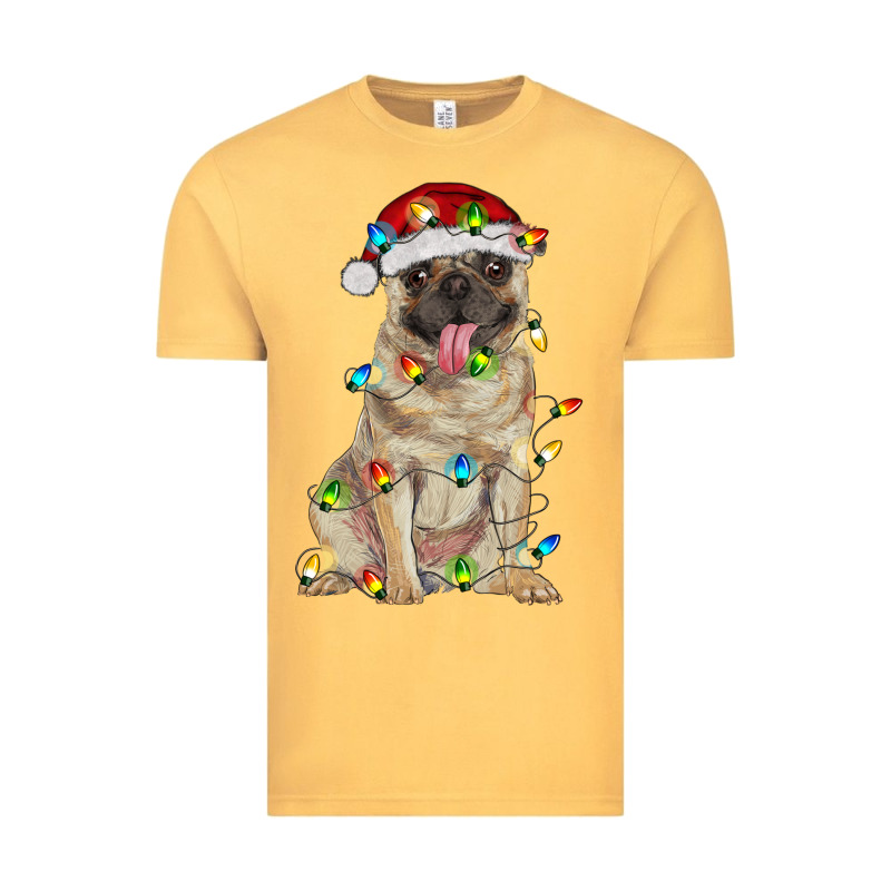 Pug With Christmas Lights Vintage Tee by RanaPortraitStore | Teevron
