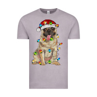 Vintage Zinc pug with christmas lights Vintage Tee - RanaPortraitStore