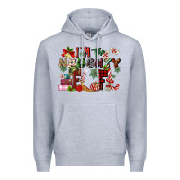 Heather Grey im the naughty elf Premium Hoodie - MaliasSmallBusiness