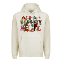 Oatmeal Heather im the naughty elf Premium Hoodie - MaliasSmallBusiness