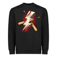 Black baseball lightning bolt Heavyweight Sweatshirt - Zillion Design Studio