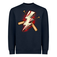 Navy baseball lightning bolt Heavyweight Sweatshirt - Zillion Design Studio
