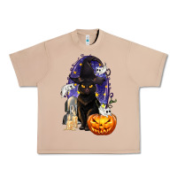 Burro Halloween Cat and Pumpkin Urban Heavy Tee - texasbilliewilder