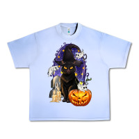 Grape Ice Halloween Cat and Pumpkin Urban Heavy Tee - texasbilliewilder