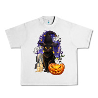 Lunar Rock Halloween Cat and Pumpkin Urban Heavy Tee - texasbilliewilder