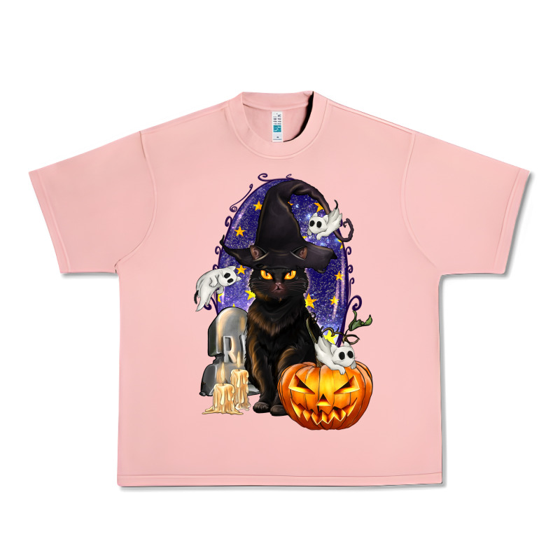 Halloween Cat And Pumpkin Urban Heavy Tee by texasbilliewilder | Teevron