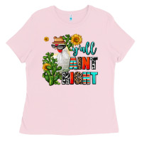 Bubblegum Pink y'all aint right Ladies Tee - AdoDesignShop