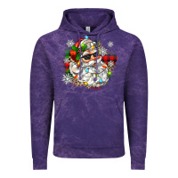 Cloud Purple santa with sunglasses christmas Vintage Hoodie - Zillion Design Studio