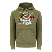 Vintage Olive santa with sunglasses christmas Vintage Hoodie - Zillion Design Studio