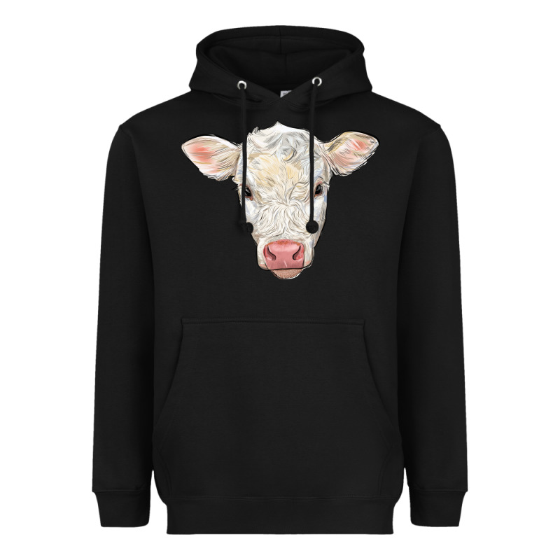 Charolais Calf Face Heavyweight Hoodie by LillyAllenDesigns | Teevron