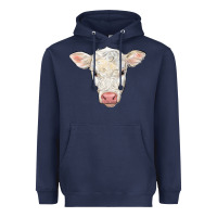 Navy charolais calf face Heavyweight Hoodie - LillyAllenDesigns