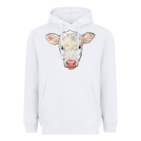 White charolais calf face Heavyweight Hoodie - LillyAllenDesigns