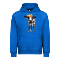 Cobalt holstein cow floral wreath Urban Hoodie - BarkalooDesign