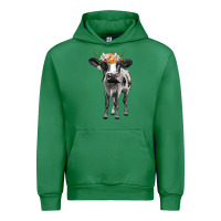 Emerald holstein cow floral wreath Urban Hoodie - BarkalooDesign