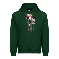Forest Green holstein cow floral wreath Urban Hoodie - BarkalooDesign