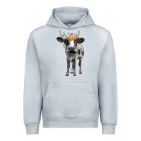 Heather Grey holstein cow floral wreath Urban Hoodie - BarkalooDesign