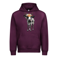 Mauve Wine holstein cow floral wreath Urban Hoodie - BarkalooDesign