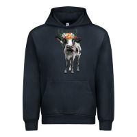 Navy holstein cow floral wreath Urban Hoodie - BarkalooDesign