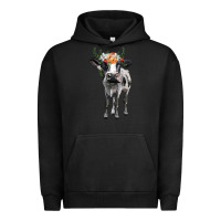 Pigment Black holstein cow floral wreath Urban Hoodie - BarkalooDesign