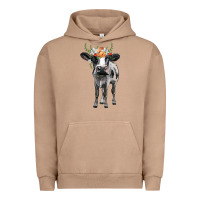 Pigment Burro holstein cow floral wreath Urban Hoodie - BarkalooDesign