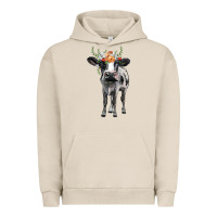Pigment French Oak holstein cow floral wreath Urban Hoodie - BarkalooDesign