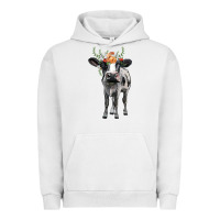 Pigment Lunar Rock holstein cow floral wreath Urban Hoodie - BarkalooDesign