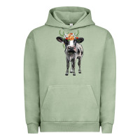 Holstein Cow Floral Wreath Urban Hoodie | Teevron