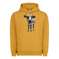 Pigment Peanut Butter holstein cow floral wreath Urban Hoodie - BarkalooDesign