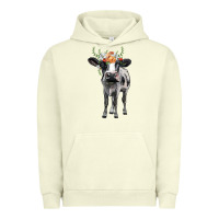 Pigment Pistachio holstein cow floral wreath Urban Hoodie - BarkalooDesign