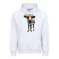 White holstein cow floral wreath Urban Hoodie - BarkalooDesign