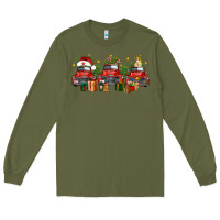 Army Green christmas trucks Long Sleeve Tee - FaDigitalArtStudio