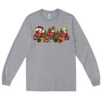 Heather Grey christmas trucks Long Sleeve Tee - FaDigitalArtStudio