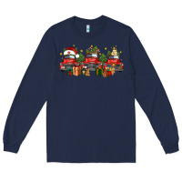 Navy christmas trucks Long Sleeve Tee - FaDigitalArtStudio