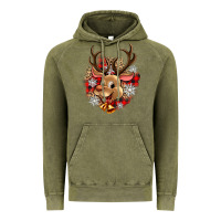 Vintage Olive reindeer christmas Vintage Hoodie - Zillion Design Studio