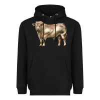 Black charolais bull Heavyweight Hoodie - LillyAllenDesigns